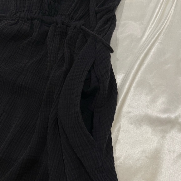 By Anthropologie Molly Braided Cover Up Romper Cotton Gauzy Black Small Beach - Picture 13 of 16